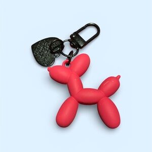 Red Balloon Dog Purse Charm Keychain